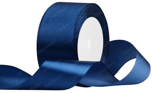 Geschenkband Dunkelblau 40mm x 23m Satinband Dunkelblau Schleifenband Geschenkband Satinbänder für Geschenkverpackungen, Basteln, DIY, Nähen, Brautparty-Dekoration, Christbaumschmuck