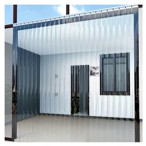 WXQTM Transparente PVC-Vorhänge PVC-Lamellenvorhang Wetterbeständig Plastik Vorhänge für Lagerhallen Garagen Einkaufszentren, Maßgeschneidert (0.75x1.9m)