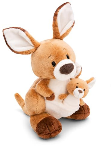 NICI Kuscheltier Känguru Kelly 25cm mit Kängurubaby 10cm - braun - Stofftier aus weichem Plüsch, niedliches Plüschtier zum Kuscheln und Spielen, für Kinder & Erwachsene, tolle Geschenkidee - 61716