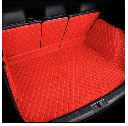 DZSMSRTG Alfombrilla Maletero Esteras Maletero Traseras para Seat para Cupra para Ateca Kh7 2016~2023 5 Asientos Impermeables Bandeja Carga Alfombra Coche Protector Estera(Rojo,Full)
