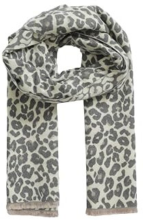 stylx weicher warmer Damen XL Schal mit Leo Animal Print Damen Schal mit LEOPARD Muster, Leichtes Halstuch Modische und Elegante Winter und Herbst Leo Schals für Frauen (grau)