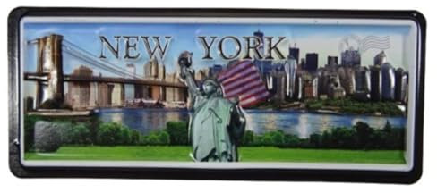 Souvenir Magnet Freiheitsstatue New York 12 x 5 cm Kühlschrankmagnet Deko MU J089