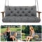Amdieu Garden Swing Cushions 3 Seater Waterproof Bench Cushions with Backrest and 8 Ties12cm ﻿Thick Swing Cushions Replacement for Outdoor Furniture Garden Swing Porch Patio(Dark Gray-150 x 100 cm)
