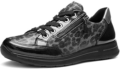 ARA Damen Sneaker Osaka Graphit, schwarz