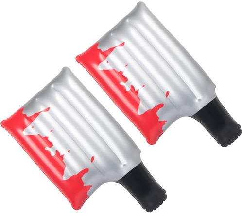 2 Pcs Inflatable Halloween Fake Knives, Plastic Cosplay Accessories Knives Realistic Looking Prank Props