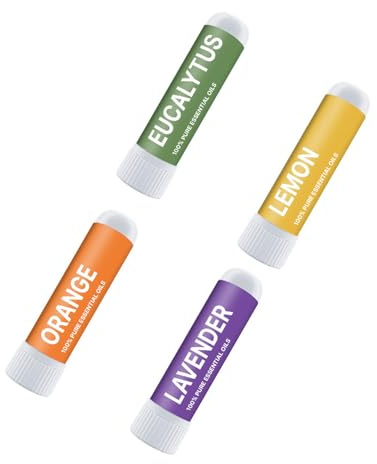 NHPY 4 Stück Inhalierstift für die Nase, Schnelle Hilfe Von Einer Verstopften Nase, Verbessert die Atmung und Steigert Den Fokus, Bietet Frische Kühlung Sensation