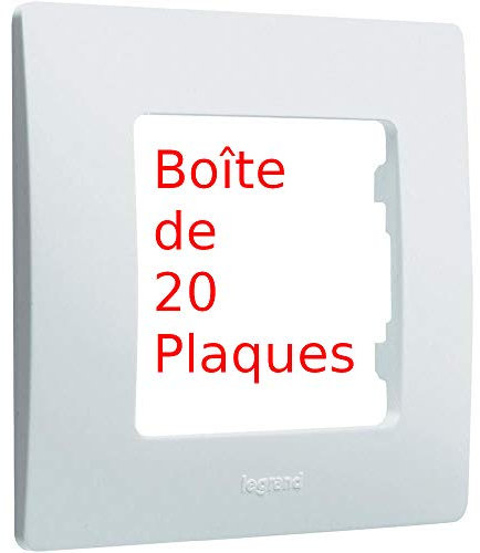 LEGRAND - Boîte de 20 Plaques - Niloé Plaque simple blanc Blanche Pur Eclat 1 Poste - 665001