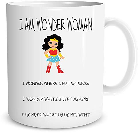 Wonder Woman Tasse Drôle | Nouveauté Excentrique Cadeaux Fête des Mères Cadeau Maman Super Héros Meilleur Ami Présent (WSDMUG554)