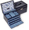 Schmuckkasten Jasmin florage/navy (Leder)
