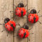 Metall-Marienkäfer-Garten-Wandkunst, Dekoration, niedlich, handgefertigt, Marienkäfer für Hinterhof, Garten, Rasen, Veranda, Hof-Wandornament, 4er-Set