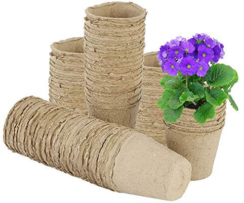 Ledph TorftöPfe 50 Stück 8 cm Anzuchttöpfe Zellulose, Runde Anzuchttöpfe Biologisch Abbaubar, Anzuchttöpfe Abbaubar, Ohne Pikieren, Pflanztöpfe Anzucht Owngrown