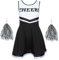 REDSTAR FANCY DRESS Cheerleader Kostüm Kinder mit High School Cheerleader Pompons – Halloween Kostüm Teenager Mädchen – Kinderkostüm Faschingskostüme Kinder, Karneval, Party