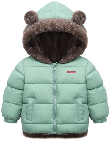 Bébé Hiver Polaire Manteau Enfants Garçons Veste Outwear Les Filles Rembourré Vêtements Vert 1-2 Ans