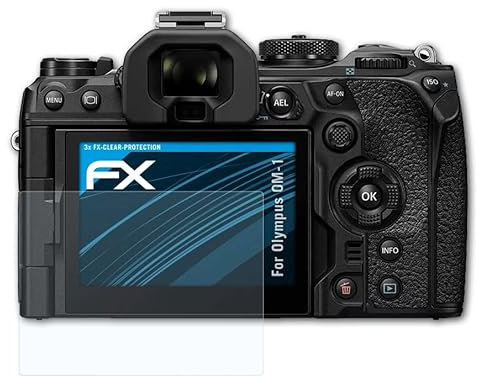 atFoliX Schutzfolie kompatibel mit Olympus OM-1 Folie, ultraklare FX Displayschutzfolie (3X)