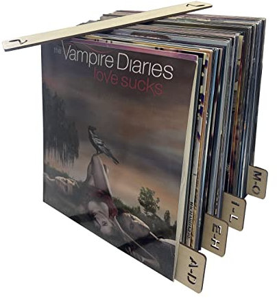 OrigoDeco Schallplatten-Trennblätter, alphabetische Schallplatten-Trennblätter, a-z mit jetzt spielender Trennwand, doppelseitig, horizontal und vertikal, 8 Stück