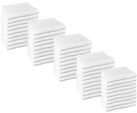 ROYAL EUROPE TEXTILE SL Set de 50 Toallas para Hotel Medidas 70x140 cm de 100% algodón Color Blanco. 450 Gramos/m2.