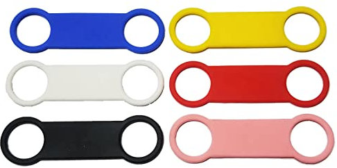 SUCRE Silicone Replacement Flexi Tags Band | Slide On Holder for Pet & Cat Collars, Ideal for Dog Tags for Pets Engraved UK and Dog ID Tag Silicone Replacement Tags - 6 Colors (Small, Black)