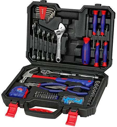 WORKPRO 160-Piece Home Repair Tool Kit with Durable Storage Case, Household DIY Tool Set Including Pliers, Sockets, Screwdrivers, Hex Keys, Wrenches, Ideal for DIY, Workshop, Garage