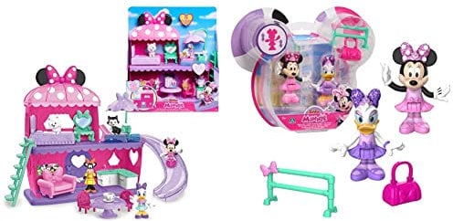 Minni - playset casa con Topolina inclusa, 3 ambienti di gioco, 1 cucciolo tanti accessori & Minni - Coppia di Mini Personaggi, Minni e Paperina Ballerine 8cm, articolati con 4 punti di articolazione