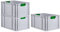 PROREGAL SuperSparSet 3x Eurobox NextGen Color | HxBxT 32x40x60cm | 65 Liter | Griffe grün geschlossen | Verstärkter Boden | Eurobehälter, Transportbox, Transportbehälter, Stapelbehälter