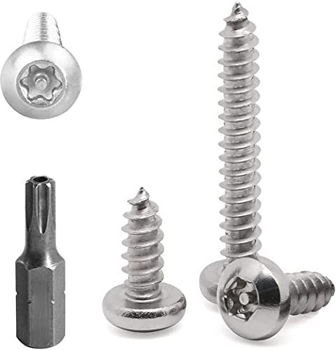 FarDeer Tornillo de fijación de acero inoxidable tornillo de chapa de Seguridad torx tornillo de chapa de Seguridad tornillo de plata antirrobo y a prueba de manipulación. (M5*30mm * 40pcs)