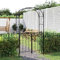 Tidyard Pergola mit Tor Rosenbogen Torbogen Rankhilfe Spalier Rankgitter Gartenbogen Gartentor Gartentür Schwarz 108x45x235 cm Stahl