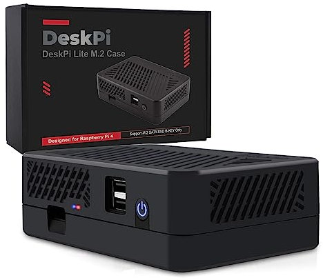 GeeekPi DeskPi Lite NAS Case Kit,Raspberry Pi 4 NAS Case with M.2 SATA SSD Expansion Board,Built in Raspberry Pi 4 Heatsink with Ultra-Quiet PWM Fan for Raspberry Pi 4 Model B 2GB 4GB 8GB