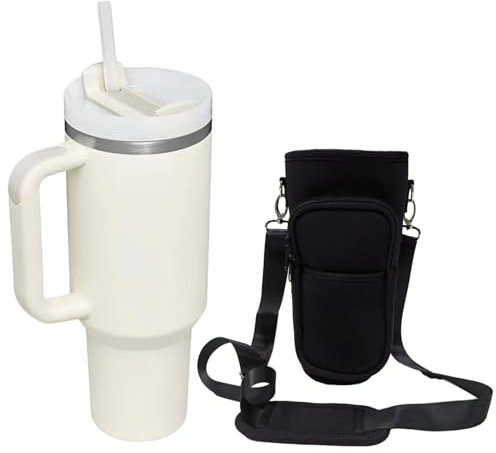 KVBUCC 1-Piece Insulated Travel Mug, Milky White Ice Tyrant Cup with Protective Sleeve, 40oz Stainless Steel Reusable Vacuum Cup