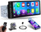 Hikity 1 Din Wireless CarPlay Autoradio con Schermo da 6,9 Pollici Touchscreen Android Auto Radio con Vivavoce Bluetooth Stereo Auto Radio con FM/EQ/2-USB-Porto+Retrocamera