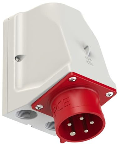 CEE Steckdose Stecker Kupplung Starkstrom Drehstrom Anbausteckdosen Wandstecker PCE CEE-Wandsteckdose 16A/32A/63A 6h IP44/IP67, TYP:CEE-Wandgerätestecker 16A 5p 6h IP44