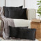 4er Set Sofakissen mit Füllung und Bezug 40x60cm weiche Kissenhülle mit Dekokissen Couchkissen für Sofa, Schlafzimmer, Wohnzimmer, Balkon, schwarz Eclipse, flauschig, mit verstecktem Reißverschluss