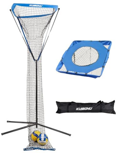 KuiBonu Volleyballnetz, höhenverstellbar, 11.5 FT, blau, Nylon, perfekt zum Servieren, Spiking und Einstelltraining