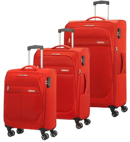 American Tourister Trolley Deep Dive 3 PC Set A Red/Grey rot 81cm