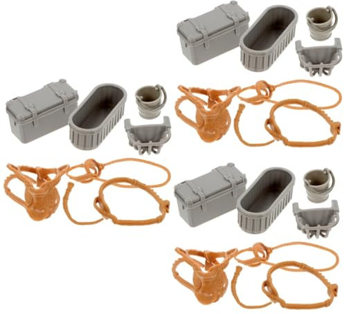 BESTonZON 3 Sets Mini-Verzierungszubehör Kinder Spielen Bauernhof-Sattelmodelle Pavillon Abnehmbares Set Den Dekorieren Puzzle Mini-Bauernhof-Werkzeuge Dekorationen Tiermodell