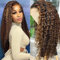 Unipearl Deep Curly Echthaar Perücke 13x4 HD Lace Front Wig Human Hair 75cm（30 Zoll）,#4/27 Ombre BlondBraun Water Wave Glueless Wig 100% Brasilianisches Echthaar Perücken für Damen 150% Dichte