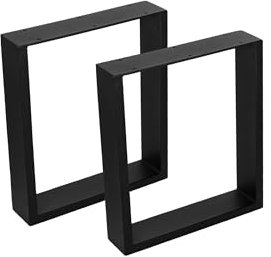 HORST Möbelkufen rechteckig (35 x 40 cm (BxH)) – 2 Belastbare Tischbeine aus rostfreiem Stahl, Schwarze Tischkufen, hohe Tragfähigkeit