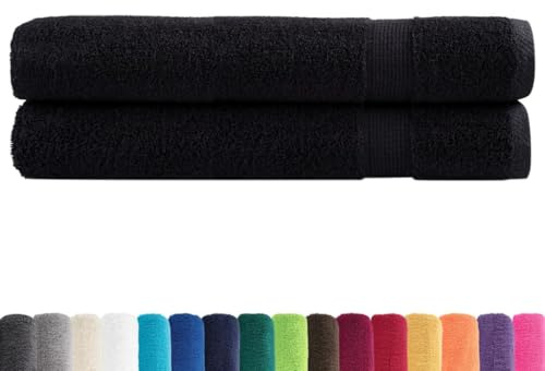 vidaXL Premium-Saunatücher SOLUND 2 STK. Schwarz 80x200 cm 600 g/m²