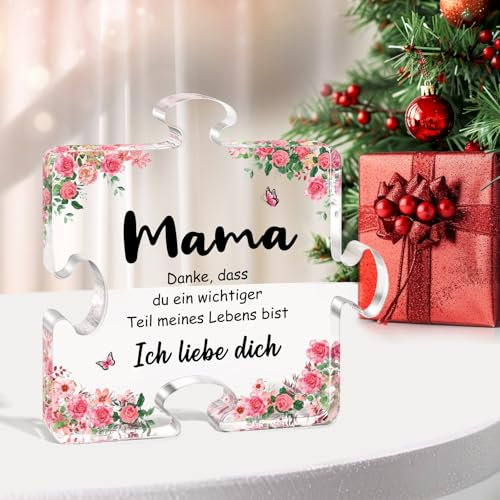 Weihnachtsgeschenke für Mama Oma, Linkax Geburtstagsgeschenk Muttertagsgeschenk Geschenke für Mama, Acryl Home Dekoration mit Spruch, Mutter Schwiegermutter Nikolaus Geschenk Adventskalender Füllung
