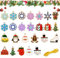 Chzzsslllxdy Klein Weihnachtsanhänger - 25 Stück Mini Weihnachten Anhänger Deko - Streudeko Weihnachten Anhänger - DIY Weihnachtsbaum Anhänger Weihnachten Dekoration Mit 5m Schnur