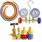 Kit de manguera de carga de refrigeración, kit de manguera de recarga de CA, manguera de carga de aire acondicionado con adaptadores, R410A R32 R404A R134A Kit de manguera de manómetro (A)