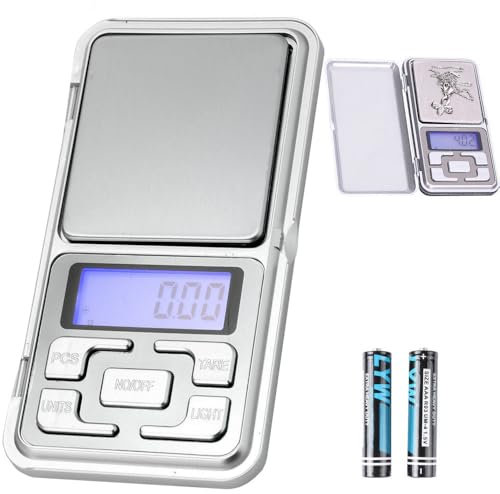 PARENCE.- Balance de Précision Éléctronique 0,01g-500g / 2x Piles AAA Incluses, Écran LCD - Cuisine, Maison - 120 x 62 x 20 mm