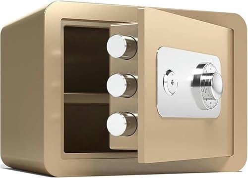 Safes Kleiner Tresor für zu Hause, feuerfeste und diebstahlsichere Aufbewahrungsbox aus Stahl, geheime Kassenschublade, Sicherheitsschrank mit doppeltem Schutz für Passwortschlüssel, 25 x 35 x 25 cm-1