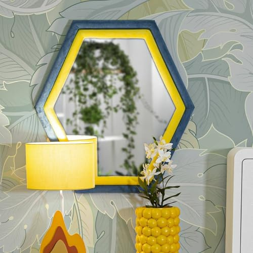 Dmora Spiegel Vagienna 75x80h cm Blau Struktur Gelb