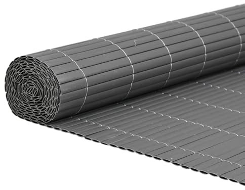 vidaxl Garden Fence Double-Sided PVC Panel - Grey, uv/Weather-, Easy Installation