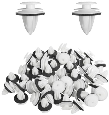TRKETK 100 Stück Automobil Befestigungsclips Türverkleidung Clips Universal Auto Tür Klips mit Schwammpad Pad Design Plastik Stoßstange Klammern Verstärkungs Clip Universelles Autozubehör