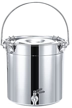 Stainless Steel Stock Pot with Tap, Ideal for Soup, Wine, Water, Milk, and Tea Storage and Transportation