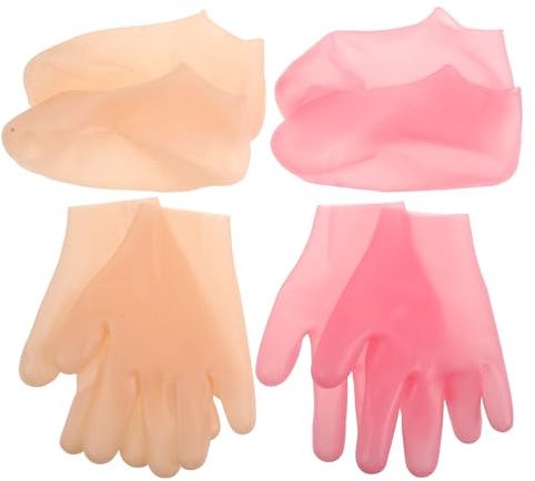 TEHAUX Silikon Fußmasken für Trockene und Rissige Füße und Hände Feuchtigkeitsspendende Fuß und Handsocken Wiederverwendbar für Schönheitssalons und Heimgebrauch