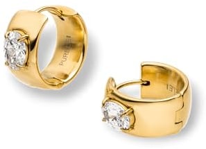 Purelei Glam Ohrringe – Glitzernde Creolen mit weißem Zirkonia – Edelstahl (Gold 14K vergoldet/Silber/Roségold 18K) – 18 mm funkelnde Statement-Ohrringe für Damen