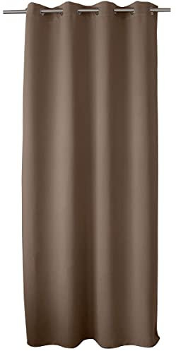 ED ENJOY HOME Rideau Occultant avec Œillets argentés, Marron Vison, 140x240cm, 100% Polyester, Tissu Certifié Oeko-TEX, Collection Réglisse