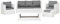 Bequemes Gartenset Sofa/Sessel/Couchtisch/Hocker weiß/grau Rattan Roma